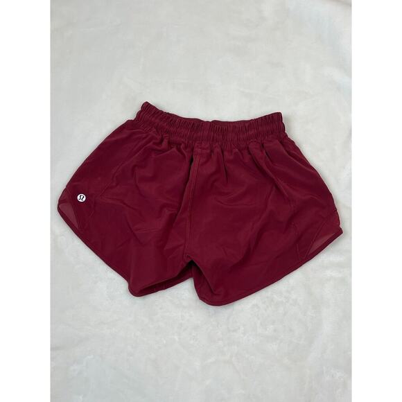 Mint🌟Lululemon Hotty Hot Short II *Long 4" Sz 2 TALL dark red - Picture 2 of 4